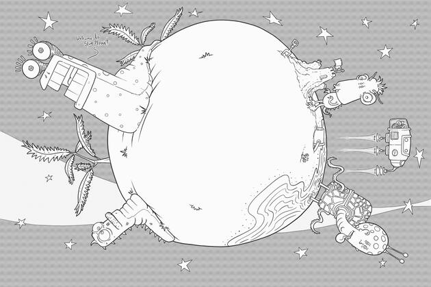 Space Coloring Book_Inside Page Space Coloring Book_Inside Page