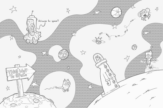 Space Coloring Book_Inside Page