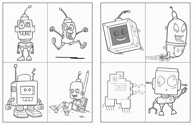 Robots Coloring Book_insidePage