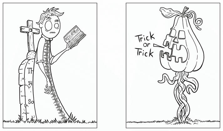 Strange and Weird Coloring Book_inside pages