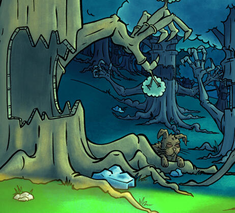 The Party-Goer_Final-Tree/Rabbit detail The Party-Goer_Final-Tree/Rabbit detail